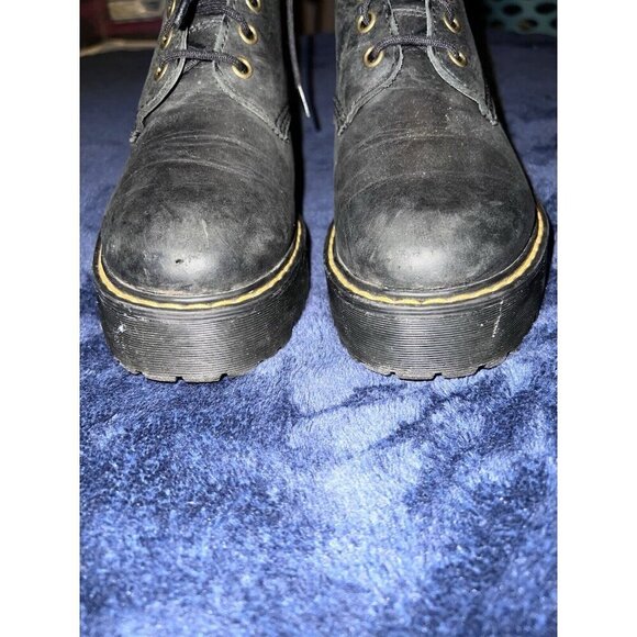DR MARTENS Shriver Hi Black Burnished Wyoming Leather Boots Women 7 US - Picture 4 of 14